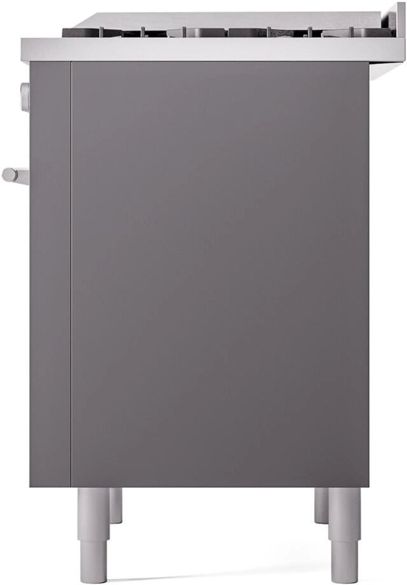 ILVE Professional Plus II 36-Inch Freestanding Dual Fuel Range with 6 Sealed Burner and Removable Griddle in Matte Graphite (UP36FWMPMG)
