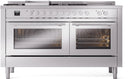 ILVE 60-Inch Professional Plus II Freestanding Dual Fuel Range with 7 Gas Burner and Removable Griddle in Stainless Steel (UP60FSWMPSS)