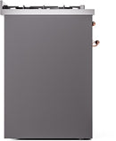 ILVE Nostalgie II 30-Inch Dual Fuel Freestanding Range in Matte Graphite with Copper Trim (UP30NMPMGP)