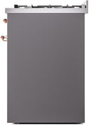 ILVE Nostalgie II 30-Inch Dual Fuel Freestanding Range in Matte Graphite with Copper Trim (UP30NMPMGP)