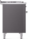 ILVE Nostalgie II 48-Inch Dual Fuel Freestanding Range with Removable Griddle in Matte Graphite with Chrome Trim (UP48FNMPMGC)