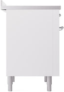ILVE Nostalgie II 36-Inch Freestanding Electric Induction Range in White with Chrome Trim (UPI366NMPWHC)