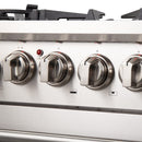 Forno 4-Piece Pro Appliance Package - 30-Inch Dual Fuel Range, 60-Inch Pro-Style Refrigerator, 24-Inch Microwave Oven, & 3-Rack Dishwasher in Stainless Steel
