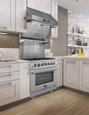 Forno 3-Piece Pro Appliance Package - 30-Inch Dual Fuel Range, Refrigerator with Water Dispenser, & Dishwasher in Stainless Steel