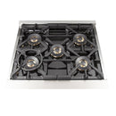 Forno 4-Piece Pro Appliance Package - 30-Inch Gas Range, 60-Inch Pro-Style Refrigerator, 24-Inch Microwave Oven, & 3-Rack Dishwasher in Stainless Steel