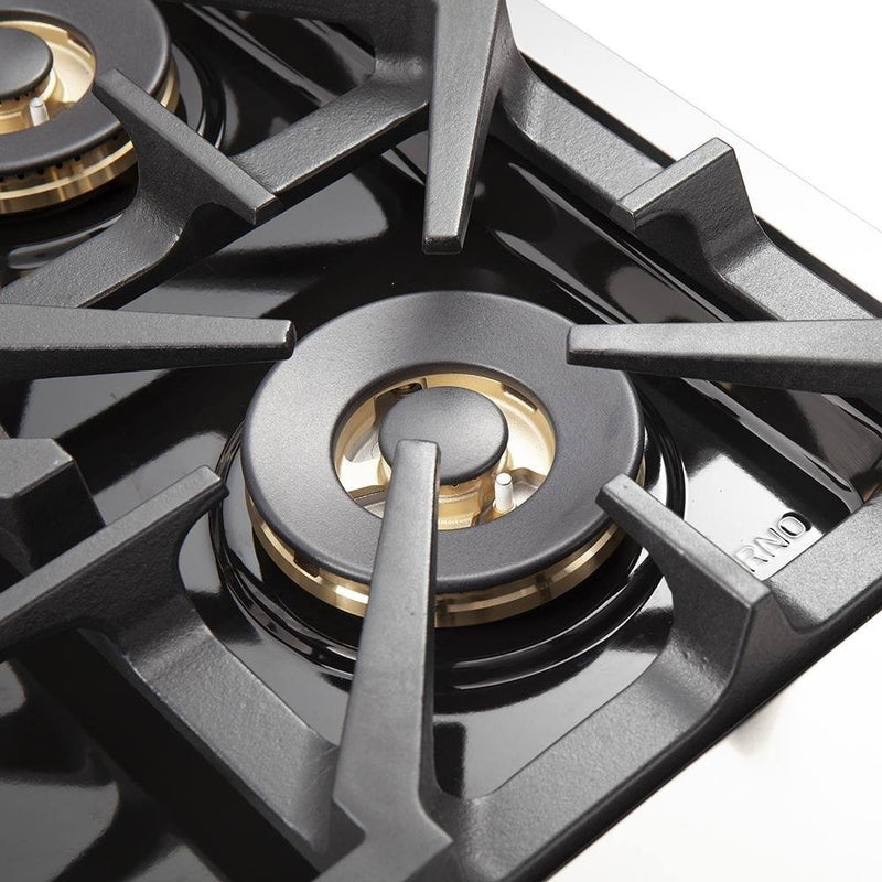 Forno 4-Piece Pro Appliance Package - 30-Inch Gas Range, Refrigerator, 24-Inch Microwave Drawer, & 3-Rack Dishwasher in Stainless Steel