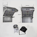 Forno 5-Piece Pro Appliance Package - 30-Inch Gas Range, 60-Inch Pro-Style Refrigerator, Wall Mount Hood with Backsplash, 24-Inch Microwave Oven, & 3-Rack Dishwasher in Stainless Steel