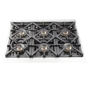 Forno 5-Piece Pro Appliance Package - 36-Inch Dual Fuel Range, Refrigerator, Wall Mount Hood with Backsplash, 24-Inch Microwave Oven, & 3-Rack Dishwasher in Stainless Steel