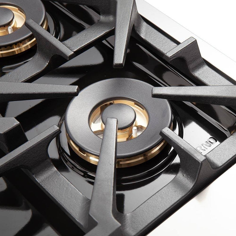 Forno 5-Piece Pro Appliance Package - 36-Inch Gas Range, 60-Inch Pro-Style Refrigerator, Wall Mount Hood with Backsplash, 24-Inch Microwave Drawer, & 3-Rack Dishwasher in Stainless Steel