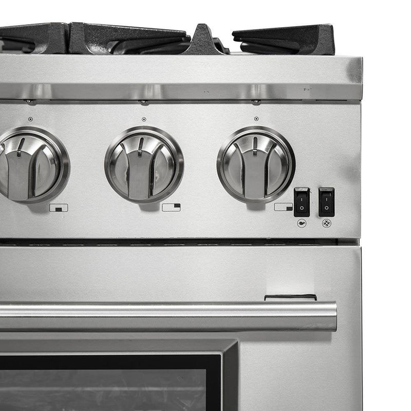 Forno 3-Piece Pro Appliance Package - 36-Inch Gas Range, French Door Refrigerator, and Dishwasher in Stainless Steel