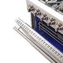 Forno 5-Piece Pro Appliance Package - 36-Inch Gas Range, Refrigerator with Water Dispenser, Wall Mount Hood with Backsplash, 24-Inch Microwave Drawer, & 3-Rack Dishwasher in Stainless Steel