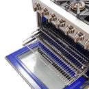 Forno 4-Piece Pro Appliance Package - 36-Inch Gas Range, Refrigerator, 24-Inch Microwave Oven, & 3-Rack Dishwasher in Stainless Steel