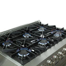Forno 5-Piece Appliance Package - 36-Inch Dual Fuel Range, 60-Inch Pro-Style Refrigerator, Wall Mount Hood, 24-Inch Microwave Drawer, & 3-Rack Dishwasher in Stainless Steel