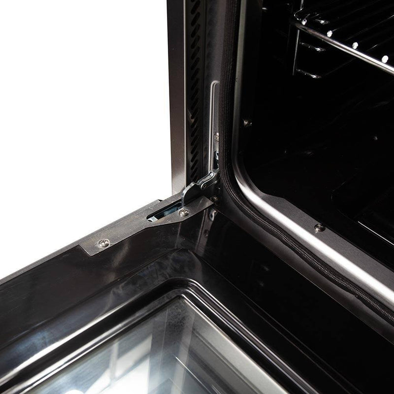 Forno 4-Piece Appliance Package - 36-Inch Dual Fuel Range, 60-Inch Pro-Style Refrigerator, Wall Mount Hood, & 3-Rack Dishwasher in Stainless Steel