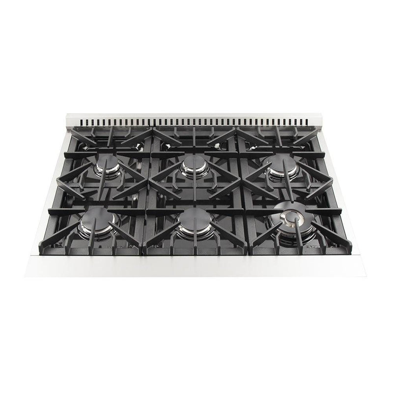 Forno 3-Piece Appliance Package - 36-Inch Galiano Gas Range, 36-Inch Refrigerator, & Dishwasher in Stainless Steel