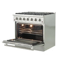 Forno 2-Piece Appliance Package - 36-Inch Gas Range and 60-Inch Built-In Refrigerator in Stainless Steel