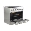 Forno 2-Piece Appliance Package - 48-Inch Gas Range  & 60-Inch Pro-Style Refrigerator in Stainless Steel (FBDL-019-04CAUS)