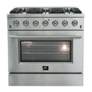 Forno 2-Piece Appliance Package - 36-Inch Gas Range and 60-Inch Built-In Refrigerator in Stainless Steel