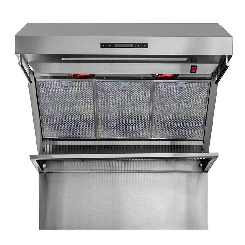 Forno 4-Piece Appliance Package - 36-Inch Gas Range, Refrigerator, Wall Mount Hood with Backsplash, & 3-Rack Dishwasher in Stainless Steel