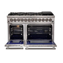 Forno 4-Piece Pro Appliance Package - 48-Inch Dual Fuel Range, 60-Inch Pro-Style Refrigerator, Wall Mount Hood, & 3-Rack Dishwasher in Stainless Steel