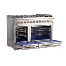 Forno 4-Piece Pro Appliance Package - 48-Inch Dual Fuel Range, Refrigerator with Water Dispenser, Wall Mount Hood, & 3-Rack Dishwasher in Stainless Steel