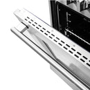 Forno 4-Piece Pro Appliance Package - 48-Inch Dual Fuel Range, Refrigerator, Wall Mount Hood, & 3-Rack Dishwasher in Stainless Steel