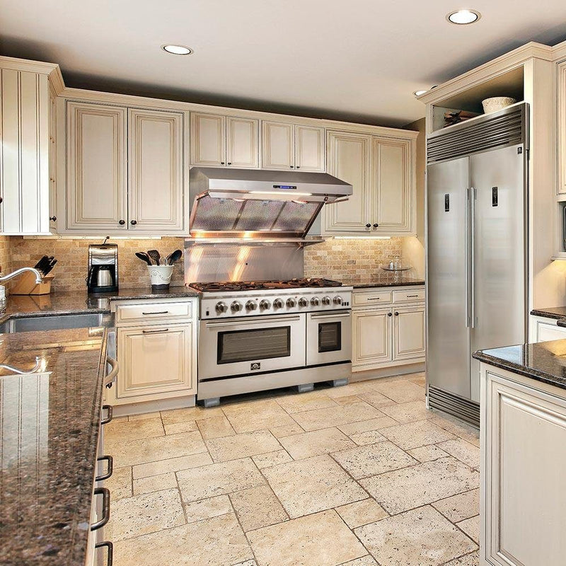 Forno 2-Piece Appliance Package -48-Inch Capriasca Gas Range & 60-Inch Refrigerator in Stainless Steel