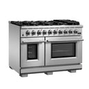Forno 2-Piece Pro Appliance Package - 48-Inch Gas Range & Wall Mount Hood in Stainless Steel