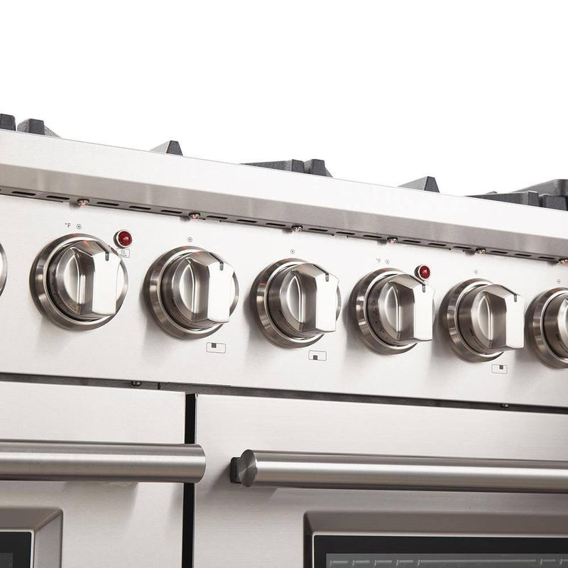 Forno 2-Piece Appliance Package -48-Inch Capriasca Gas Range & 60-Inch Refrigerator in Stainless Steel