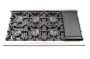 Forno 5-Piece Pro Appliance Package - 48-Inch Gas Range, Refrigerator with Water Dispenser, Wall Mount Hood with Backsplash, 24-Inch Microwave Oven, & 3-Rack Dishwasher in Stainless Steel