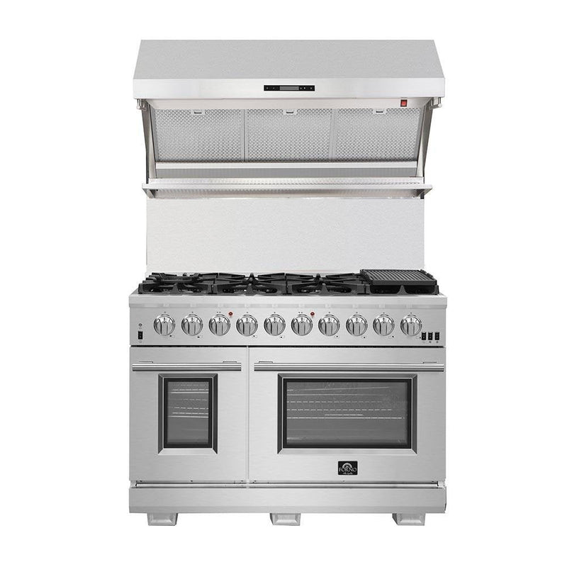 Forno 2-Piece Appliance Package -48-Inch Capriasca Gas Range & 60-Inch Refrigerator in Stainless Steel