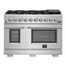 Forno 4-Piece Pro Appliance Package - 48-Inch Gas Range, Premium Hood, 60-Inch Pro-Style Refrigerator, and Dishwasher in Stainless Steel