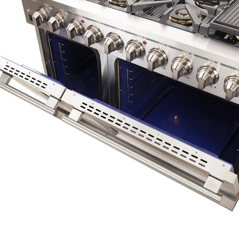Forno 2-Piece Appliance Package -48-Inch Capriasca Gas Range & 60-Inch Refrigerator in Stainless Steel