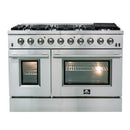 Forno 4-Piece Appliance Package - 48-Inch Gas Range, 60-Inch Pro-Style Refrigerator, 24-Inch Microwave Oven, & 3-Rack Dishwasher in Stainless Steel
