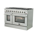 Forno 4-Piece Appliance Package - 48-Inch Gas Range, 60-Inch Pro-Style Refrigerator, 24-Inch Microwave Oven, & 3-Rack Dishwasher in Stainless Steel