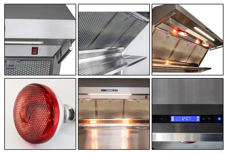 Forno 5-Piece Pro Appliance Package - 48-Inch Dual Fuel Range, Refrigerator with Water Dispenser, Wall Mount Hood with Backsplash, 24-Inch Microwave Drawer, & 3-Rack Dishwasher in Stainless Steel