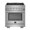 Forno 3-Piece Pro Appliance Package - 30-Inch Gas Range, Refrigerator with Water Dispenser, & Dishwasher in Stainless Steel