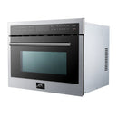 Forno 4-Piece Appliance Package - 48-Inch Gas Range, 60-Inch Pro-Style Refrigerator, 24-Inch Microwave Oven, & 3-Rack Dishwasher in Stainless Steel
