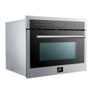 Forno 4-Piece Appliance Package - 48-Inch Gas Range, 60-Inch Pro-Style Refrigerator, 24-Inch Microwave Oven, & 3-Rack Dishwasher in Stainless Steel
