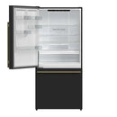 Forno Milano Espresso Package - 62-Inch, 34.4 cu. ft. Refrigerators with Bottom Freezers in Black with Antique Brass Handle (FFFFD1787-60BLK)