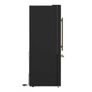 Forno Milano Espresso Package - 62-Inch, 34.4 cu. ft. Refrigerators with Bottom Freezers in Black with Antique Brass Handle (FFFFD1787-60BLK)