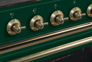 ILVE 30" Majestic II Dual Fuel Range with 5 Burners - 2.3 cu. ft. Oven - Brass Trim in Emerald Green (UM30DNE3EGG) Ranges ILVE 