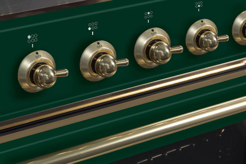 ILVE 30" Majestic II Dual Fuel Range with 5 Burners - 2.3 cu. ft. Oven - Brass Trim in Emerald Green (UM30DNE3EGG) Ranges ILVE 