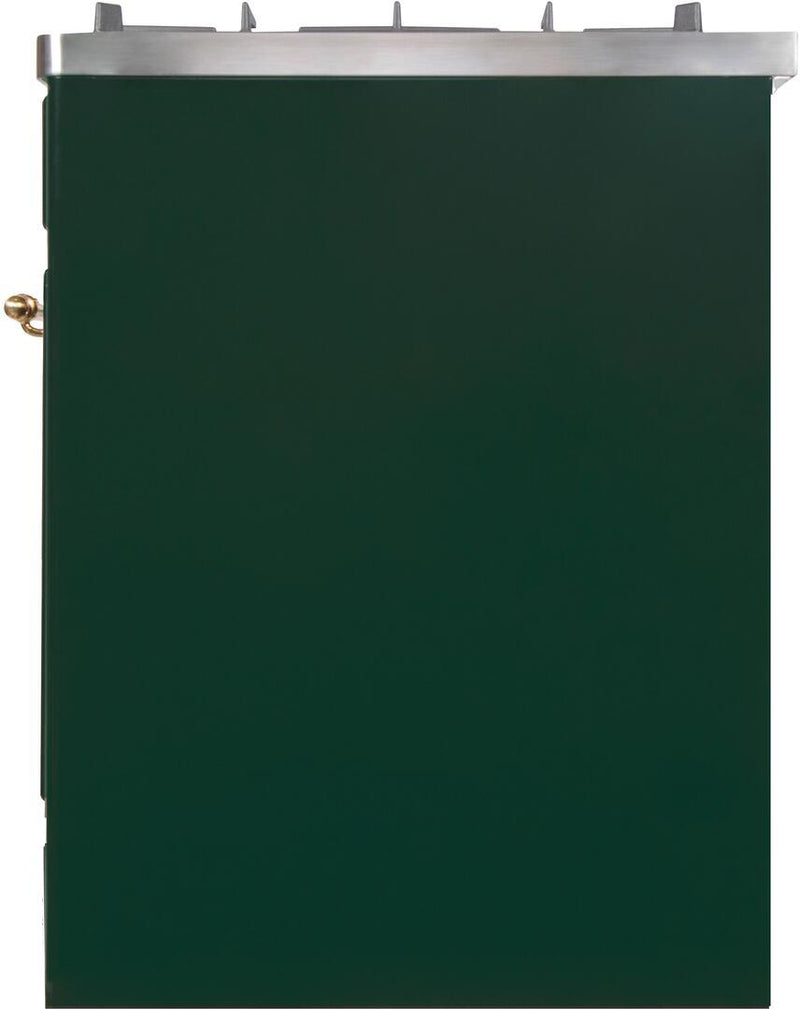 ILVE 30" Majestic II Dual Fuel Range with 5 Burners - 2.3 cu. ft. Oven - Brass Trim in Emerald Green (UM30DNE3EGG) Ranges ILVE 