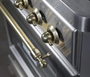 ILVE 30" Majestic II Dual Fuel Range with 5 Burners - 2.3 cu. ft. Oven - Brass Trim in Stainless Steel (UM30DNE3SSG) Ranges ILVE 
