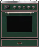 ILVE 30" Majestic II Dual Fuel Range with 5 Burners - 2.3 cu. ft. Oven - Bronze Trim in Emerald Green (UM30DNE3EGB) Ranges ILVE 