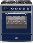 ILVE 30" Majestic II Dual Fuel Range with 5 Burners - 2.3 cu. ft. Oven - Chrome Trim in Blue (UM30DNE3MBC) Ranges ILVE 
