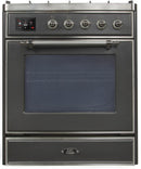 ILVE 30" Majestic II Dual Fuel Range with 5 Burners - 2.3 cu. ft. Oven - Chrome Trim in Matte Graphite (UM30DNE3MGC) Ranges ILVE 