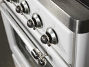 ILVE 30" Majestic II Dual Fuel Range with 5 Burners - 2.3 cu. ft. Oven - Chrome Trim in White (UM30DNE3WHC) Ranges ILVE 