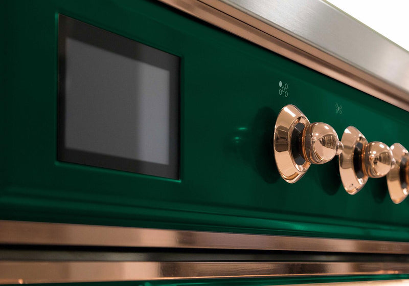 ILVE 30" Majestic II Dual Fuel Range with 5 Burners - 2.3 cu. ft. Oven - Copper Trim in Emerald Green (UM30DNE3EGP) Ranges ILVE 